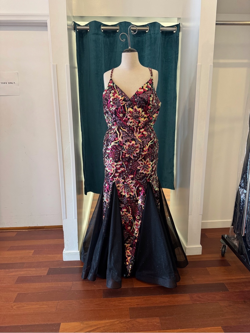 Jasz Couture floral strappy back mermaid gown